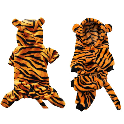 Cartoon Animal Dog Cat Costume for Small Dogs Winter Warm Pet Jumpsuit Pajama for Yorkies Poodle Overalls Puppy Mascotas Clothes