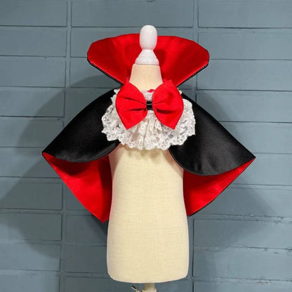 Dogs Halloween Vampire Cape Prince Puppy Pet Cosplay Clothes for Small Medium Dogs Christmas Dress up Festival Outfits