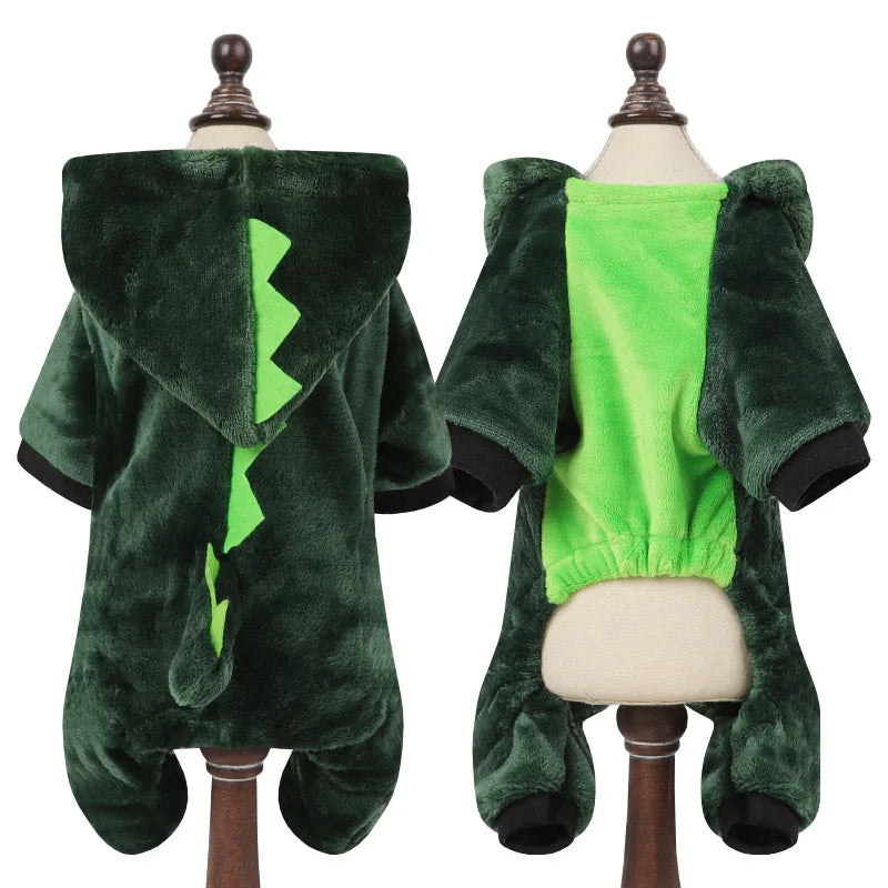 Cartoon Animal Dog Cat Costume for Small Dogs Winter Warm Pet Jumpsuit Pajama for Yorkies Poodle Overalls Puppy Mascotas Clothes