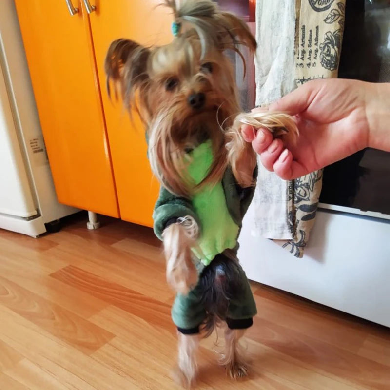 Cartoon Animal Dog Cat Costume for Small Dogs Winter Warm Pet Jumpsuit Pajama for Yorkies Poodle Overalls Puppy Mascotas Clothes