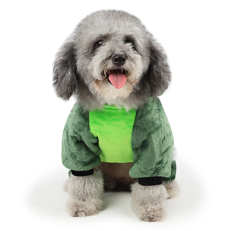 Cartoon Animal Dog Cat Costume for Small Dogs Winter Warm Pet Jumpsuit Pajama for Yorkies Poodle Overalls Puppy Mascotas Clothes
