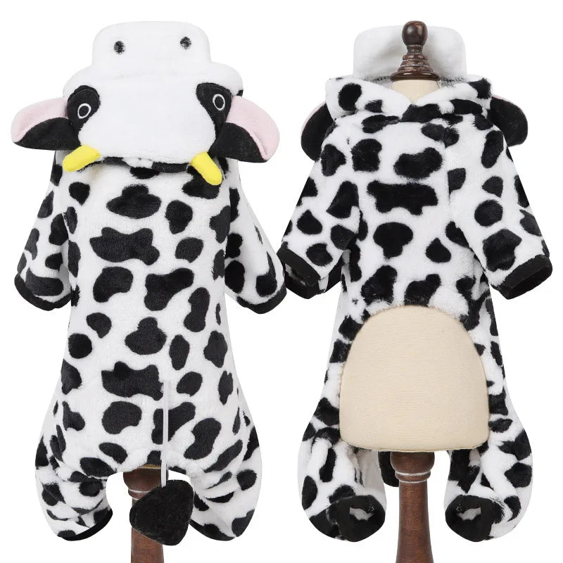 Cartoon Animal Dog Cat Costume for Small Dogs Winter Warm Pet Jumpsuit Pajama for Yorkies Poodle Overalls Puppy Mascotas Clothes